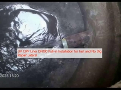 UV CIPP Liner DN100 Intrekinstallatie voor snel en zonder graven reparatie zijdelingse